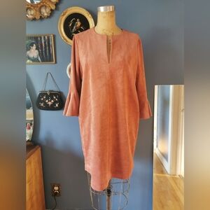 Faux suede dress